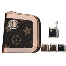 Retro Metal Kerosene Lighter, Refillable Vintage Oil Lighter with OneTouch Ignition, Outdoor Collectible Gift
