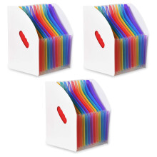 3X Expanding File Holder Folder Standing A4 Vertical File Organizer Magazine Basket Desktop 13 Pockets File Holder