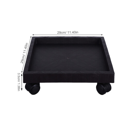 Support Pour Plante Noir Roues Mobile Durable 1