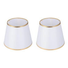 2X Trommel Lampen Schirm Dicht Tonnen Form Tuch Lampen Schirm Tisch Boden Kron Leuchter Licht Ersatz für Haus Büro Weiß