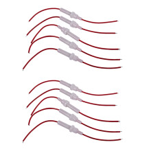 Rosso Filo Bianco A Vite Tappo in Linea 6 mm x 30 mm Portafusibile per Tubo 10 Pezzi