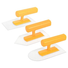 Kit de Truelle en Plastique Ronde, Carrée et à Bout Pointu, Truelles de Finition, 3 Pièces, Petite Truelle de Finition Légère en Plastique