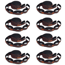 8 Pcs 5-Ring High Load-Bearing Hammock Straps Reinforced Polyester for Home Outdoor Hammock-Orange