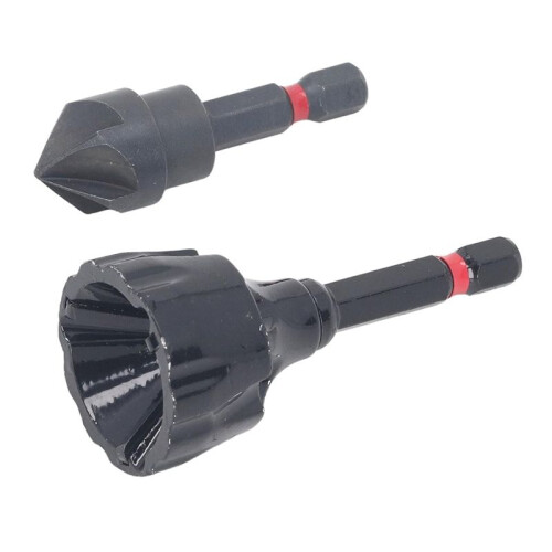 Deburring Chamfer Tool Set, 2PCS External Internal Rotary Deburring & Chamfer Tool, External Debur Coverage