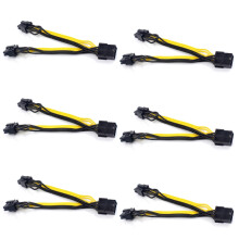 6X EPS CPU 8Pin to 2-Port PCIe Dual PCI-E 6+2Pin Y Splitter Miner GPU Card Power Supply Cable Cord 18AWG 20CM