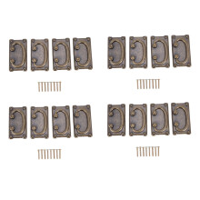 16Pcs Vintage Antique Bronze Drawer Ring Pull Handles, Cabinet Door Furniture Handle Decoration