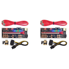 2X VER018 PRO PCI-E Riser Card USB 3.0-Kabel 018 PCI Express 1X Naar 16X Extender PCIe-Adapter voor BTC-Mijnbouw (Rood)
