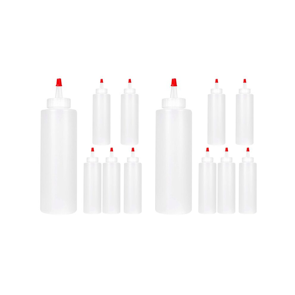 12Pc Squeeze Squirt Condiment Bottles For Sauces - 16 Ounce - Perfect Containers For Ketchup, Bbq, Sauces, Syrup 4713628329113