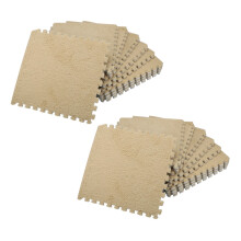 20 Piece Interlocking Foam EVA Fuzzy Mat Flooring Fluffy Carpet Tiles for Kids - Perfect for Nursery Décor, Baby Room