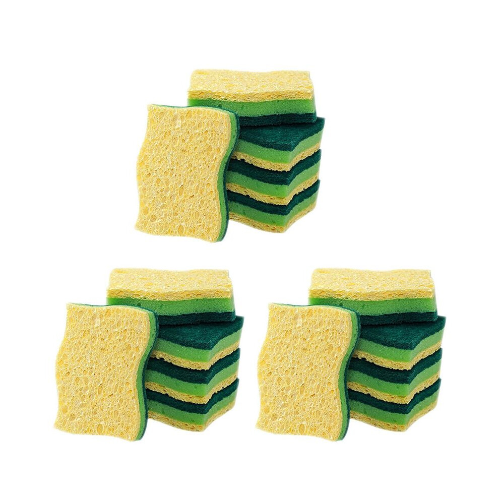 Semoic Non-Scratch Cellulose Household Kitchen Sponges, Dishes Sponge 15 Packages ,Multi-Use Dish Scrubber Sponge For Household