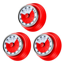 3X 60 Minutes Minuterie Mécanique Minuteur Visuel Magnétique avec Alarme pour Alarme Cuisine Cuisson Cuisson Sports Enfants (Rouge)