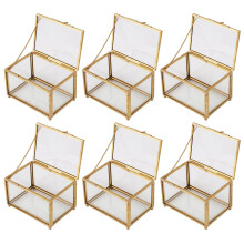 6X Geometric Glass Style Jewelry Box Table Container for Displaying Jewelry Keepsakes Home Decoration