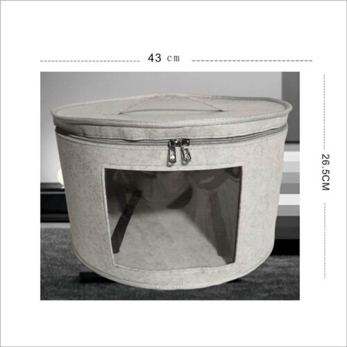 3X Hat Box Organizer Round Travel Hat Boxes Foldable Hat Storage Bag with Dustproof Lid Large Hat Storage Box A