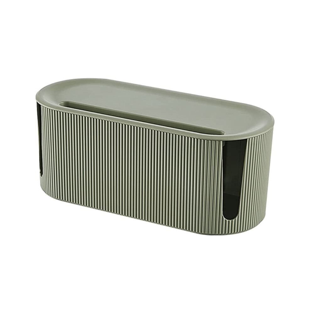 Cable Organizer Box With Lid Green Desk Wire Storage Box For Home And Office Cable Management 9330225958826