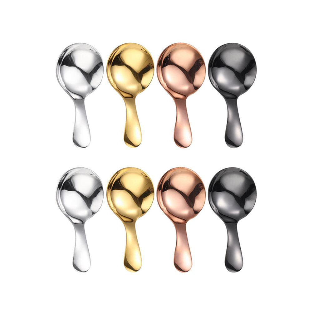 Small Scoops For Canisters,Total Of 8 Pcs Short Handle Spoons For Salt Sugar Condiments Coffee Tea Dessert Gold 4713734750627