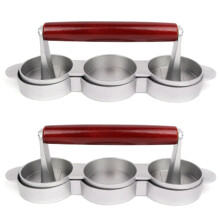 2X Prasy do Hamburgerów Nonstick 3-Slotowa MałA Prasa do Burgerów PotróJna WołOwina do Burgerów Maszyna do Formowania MięSa Kuchnia