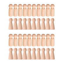 40x Wooden Peg Doll Unfinished Wooden People Plain Blank Bodies Angel Dolls for DIY