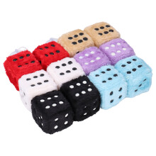 6 Pairs Car Plush Dice Mirrors Interior Decoration 7cm