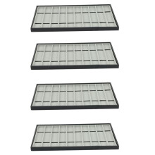 4X 10 Slot Watch Band Holder, Watch Strap Case with Clear Lid, Watch Bands Organizer, Stackable Tray for Watch Bands A