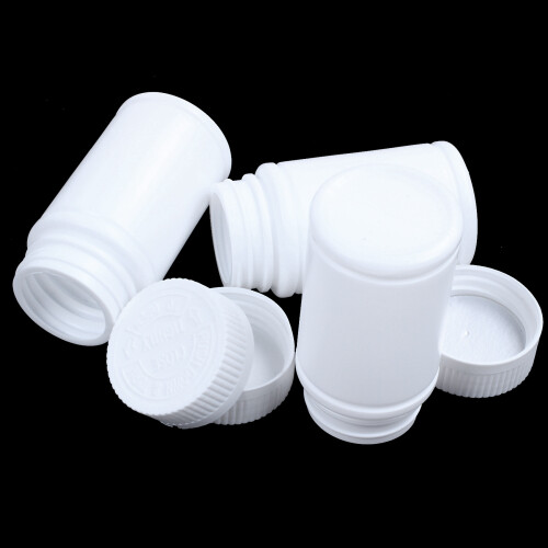 Plastic Empty Medicine Bottles Pill Tablet Container Holder 6Pcs White 2