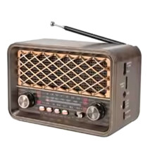 Rádio Retrô Portátil FM/AM/SW com Receptor de Banda com Luz LED, Cartão TF, Suporte USB AUX, Alto-Falante Sem Fio Clássico
