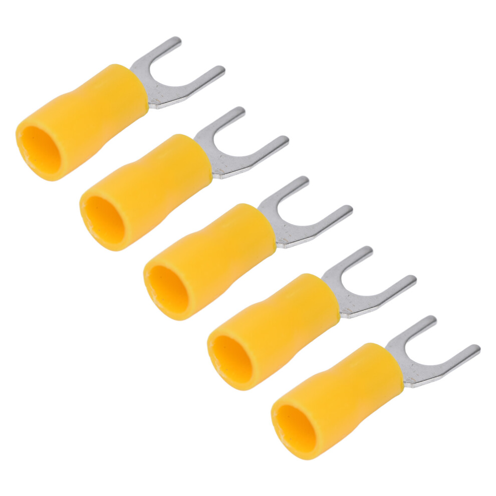 50 Pack Insulated Fork Terminal Crimp Set 14-12 Awg Yellow 8411390480969