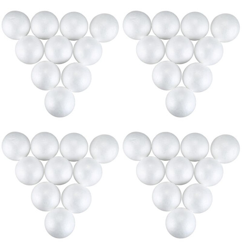 40 x Décoration de Noël Modeling  Mousse de Polystyrène Sphérique 10cm --- Blanc 1