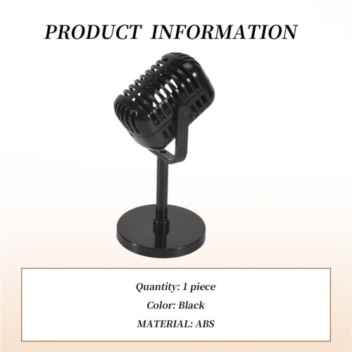 Vintage Microfoon Prop,Plastic Nep Microfoon,Retro Microfoons voor Kostuum & Rollenspel,Antiek Microfoonpodium 1