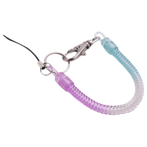 3X Lobster Hook   Spring Stretchy Coil Keyring Keychain Strap Rope Cord 1