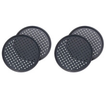 4 Pack 11 Inch Personal Perforated Pizza Pans Carbon Steel with Nonstick Coating Easy to Clean Pizza Baking Tray