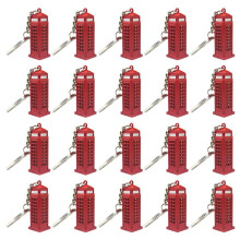 20X Vintage Telephone Booth British Miniature London Car Key Ring Keychains Diecast Keychain Gift for Women Girls