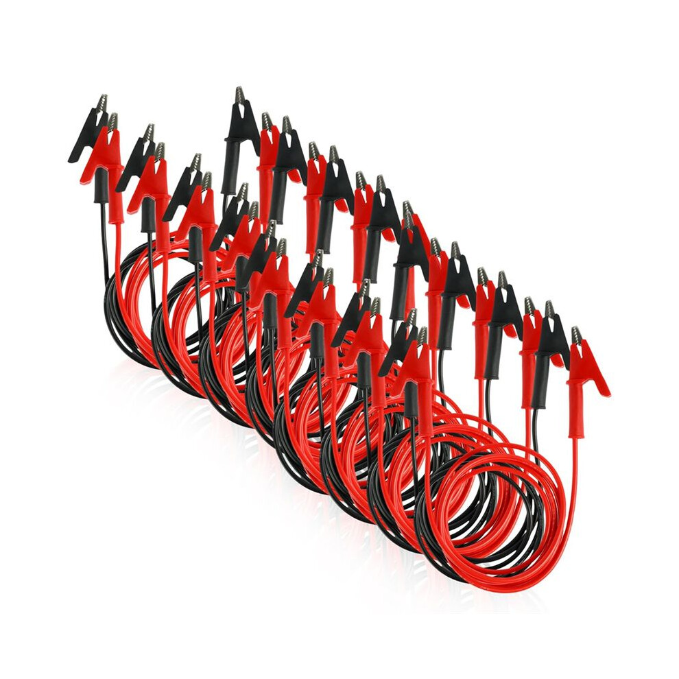 16Pcs Alligator Clips Electrical With Wires, 14 Gauge 2 Colors Jumper Test Leads Set, 1M/3.3Ft Electrical Testing Cables Black/Red 6033584848298