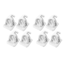 8 Pièces Séries Crochets Auto-Adhésifs Fixation Murale Tringle à Rideau Support Douche Tringle à Rideau Fixe Clip Rack
