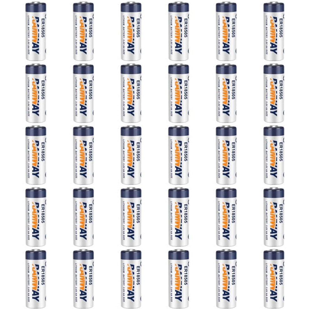 30Pcs Er18505 3.6V Lithium Battery A Size 4000Mah Capacity Primary For Remote Sensors 9330225959588