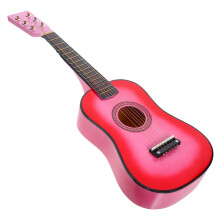 Beginner Acoustic Guitar for Kids Learning, Pink Wooden Design with Extra String and Plectrum