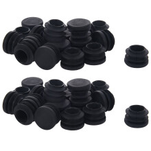 Blanking End Caps Round Tube Insert Cover 19mm Dia 40 Pcs Black