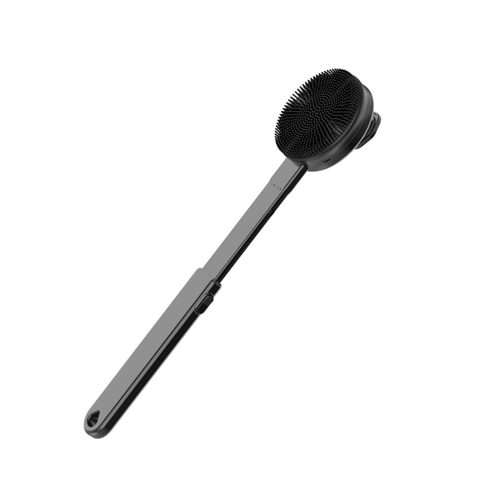 Vibrating Back Scrubber with Retractable Handle, Rechargeable Silicone Body Brush,Household Bath Brush