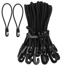 Tensioning Elastic Straps with Hooks, Pack of 20 Expander 10 cm Rubber Tensioner for Tarpaulin Tent Net Camping