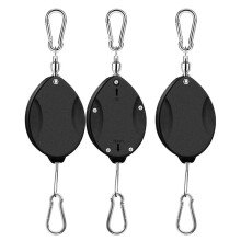 3-Piece Heavy-Duty Retractable Plant Hanger Plant Pulley for Hanging Plants Easy to Lift and Lower, Auto-Lock