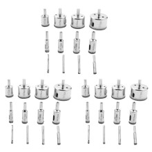 36Pcs Diamond Drill Bits Glass Tile Hole Saw Bits Set, Hollow Core Drill Bits, Extractor Remover Hole Saws for Glass