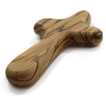 4Inch Hand Held Olive Wood Clinging Fine Prayer Comfort Holding Wooden - Hand Held Size
