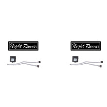 2X Pegatinas de Ventana de Luz LED de Coche Night Runner para Parabrisas para Accesorios de Decoración de Panel de Brillo JDM