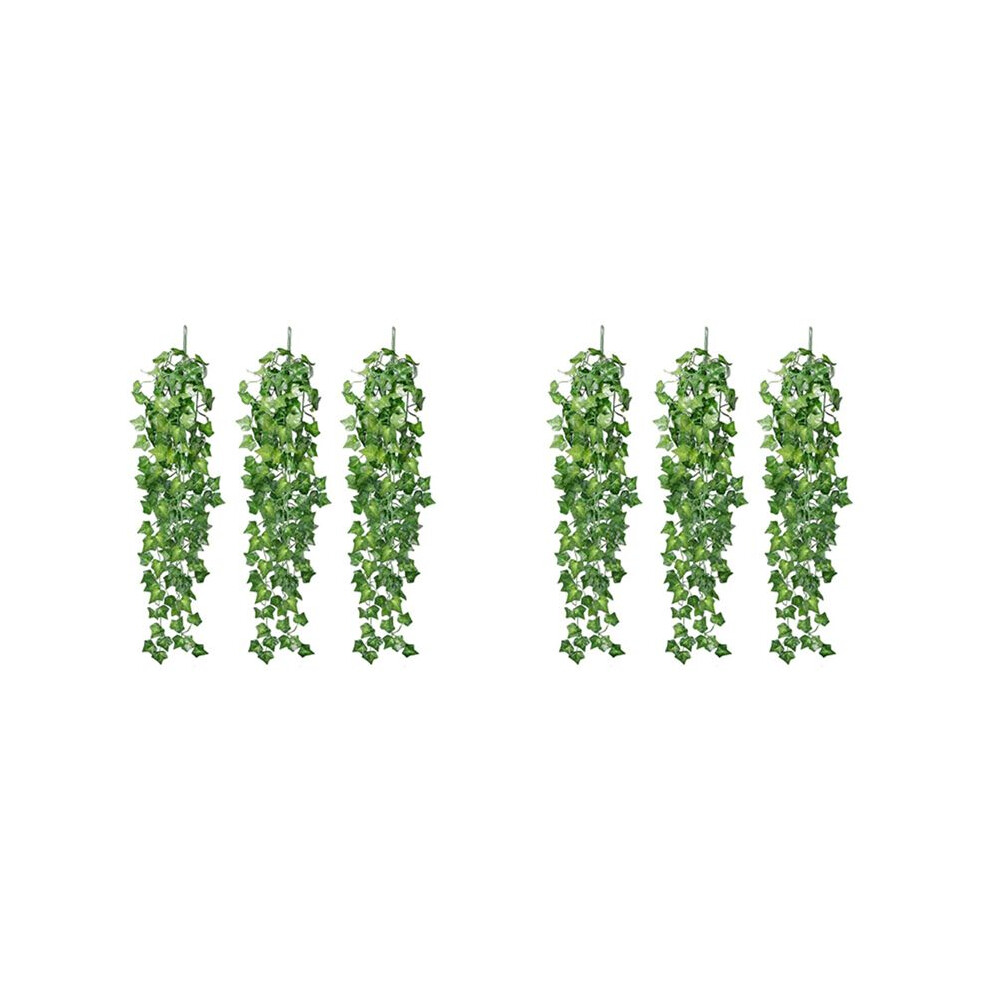 Semoic 6 Pieces Artificial Hanging Ivy Vine 2.95 Feet Artificial Hanging Plants Wall Greenery For Indoor Outside Home Garden