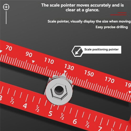 Metric/Inch Handle Template Jig Drill Guide Cabinet Handle Knob Template Locator Drawer Installation Positioning Ruler 1