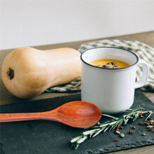 Wooden Spoons, 12 Pieces Wood Soup Spoons for Eating Mixing Stirring, Long Handle Spoon Kitchen Utensil