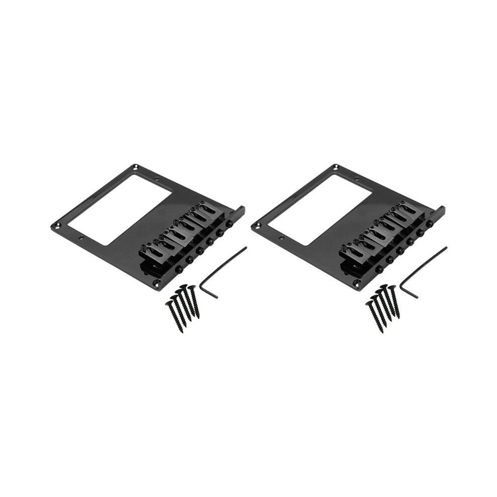 2X 6 Saddle Tele Bridge Tailpiece Tele Humbucker Tl Guitar Bridge For Telecaster Guitar Black 6033158061085