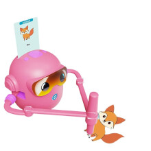 Programmable Drawing Robot Kit for Kids, STEM Art Robot with Visual Card Programming, Colored Pens and Rechargeable Battery, Style 02 Pink