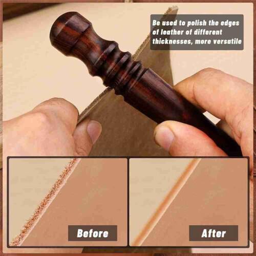 Leather  Burnish Kit 2 PCS Ebony Wood Leather Burnisher Tool, Leather  Slicker Burnisher, Leather  Tool 1