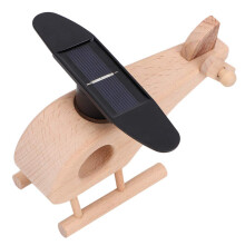 Solar Powered Science Kit Wooden Helicopter Toy for Kids STEM Educational DIY Learning