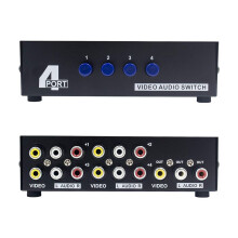2X 4 Port AV RCA Switcher 4 in 1 Out Composite Video L/R Audio Selector Box for DVD STB Game Consoles
